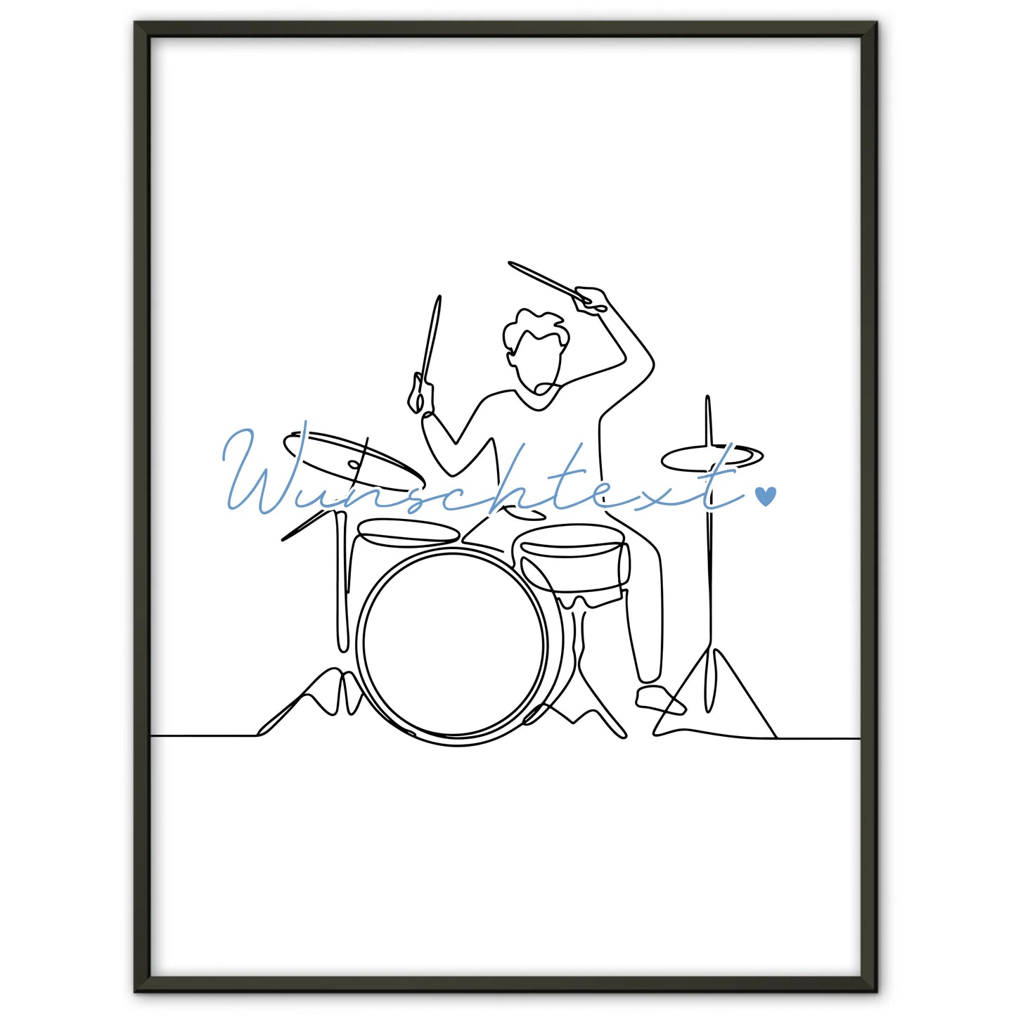Lineart Poster Personalisiert Schlagzeug Geschenk Sohn & Bruder für Schlagzeuger Schlagzeugerin Drums
