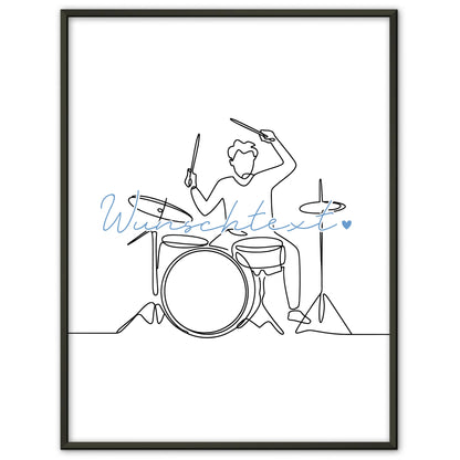 Lineart Poster Personalisiert Schlagzeug Geschenk Sohn & Bruder für Schlagzeuger Schlagzeugerin Drums