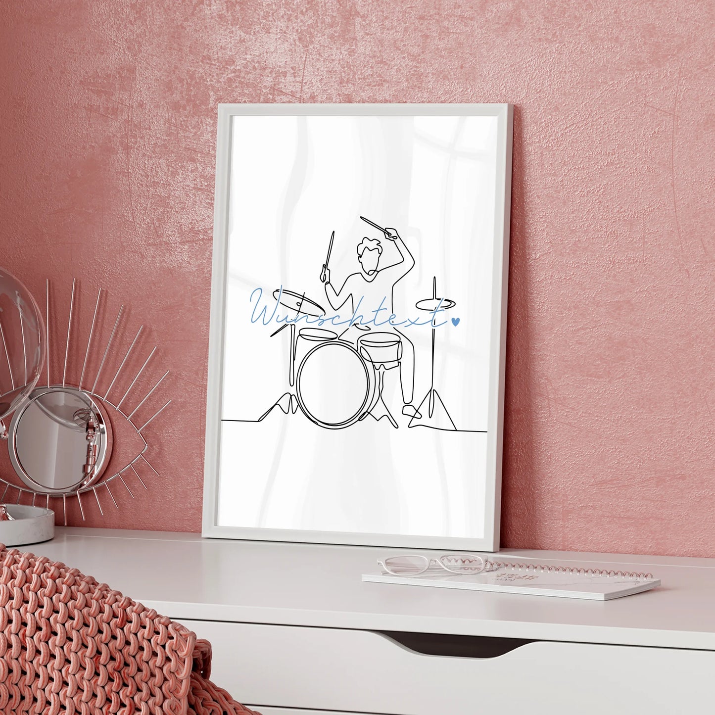 Lineart Poster Personalisiert Schlagzeug Geschenk Sohn & Bruder für Schlagzeuger Schlagzeugerin Drums