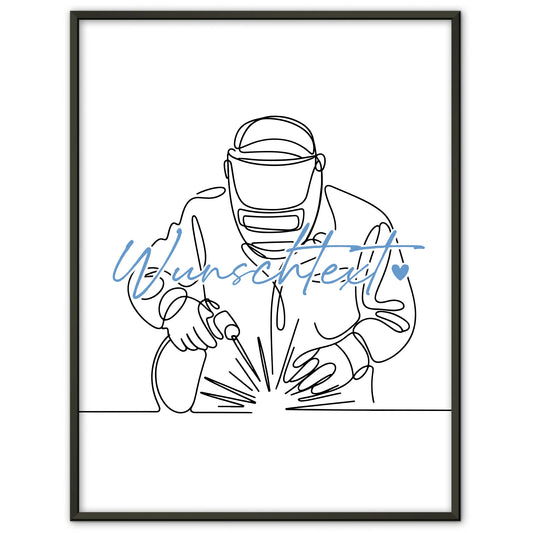 Lineart Poster Schweißer Geschenk Sohn & Bruder für Schweißer Schweißerin Welder