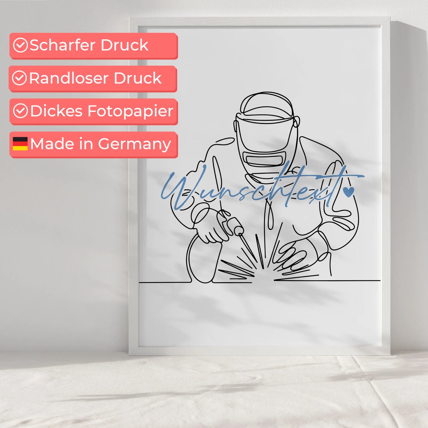 Lineart Poster Schweißer Geschenk Sohn & Bruder für Schweißer Schweißerin Welder
