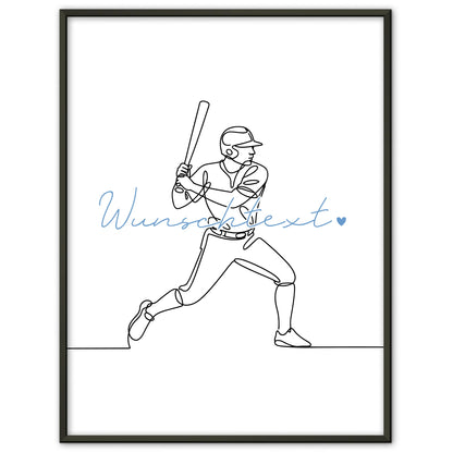 Lineart Poster Softball Geschenk Sohn & Bruder für Softballspieler Softballspielerin Softball