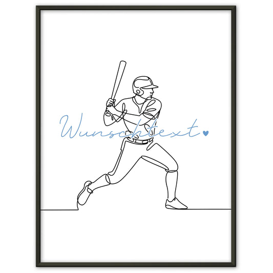 Lineart Poster Softball Geschenk Sohn & Bruder für Softballspieler Softballspielerin Softball