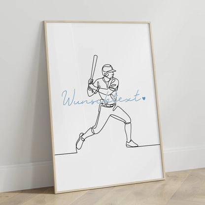 Lineart Poster Softball Geschenk Sohn & Bruder für Softballspieler Softballspielerin Softball