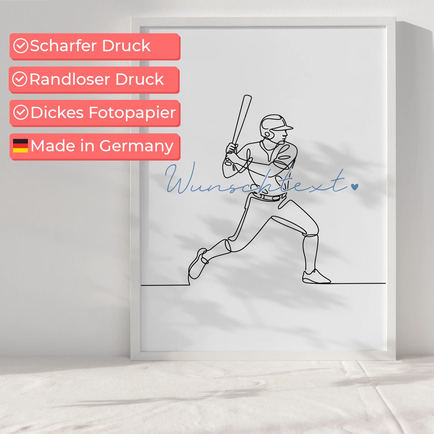Lineart Poster Softball Geschenk Sohn & Bruder für Softballspieler Softballspielerin Softball