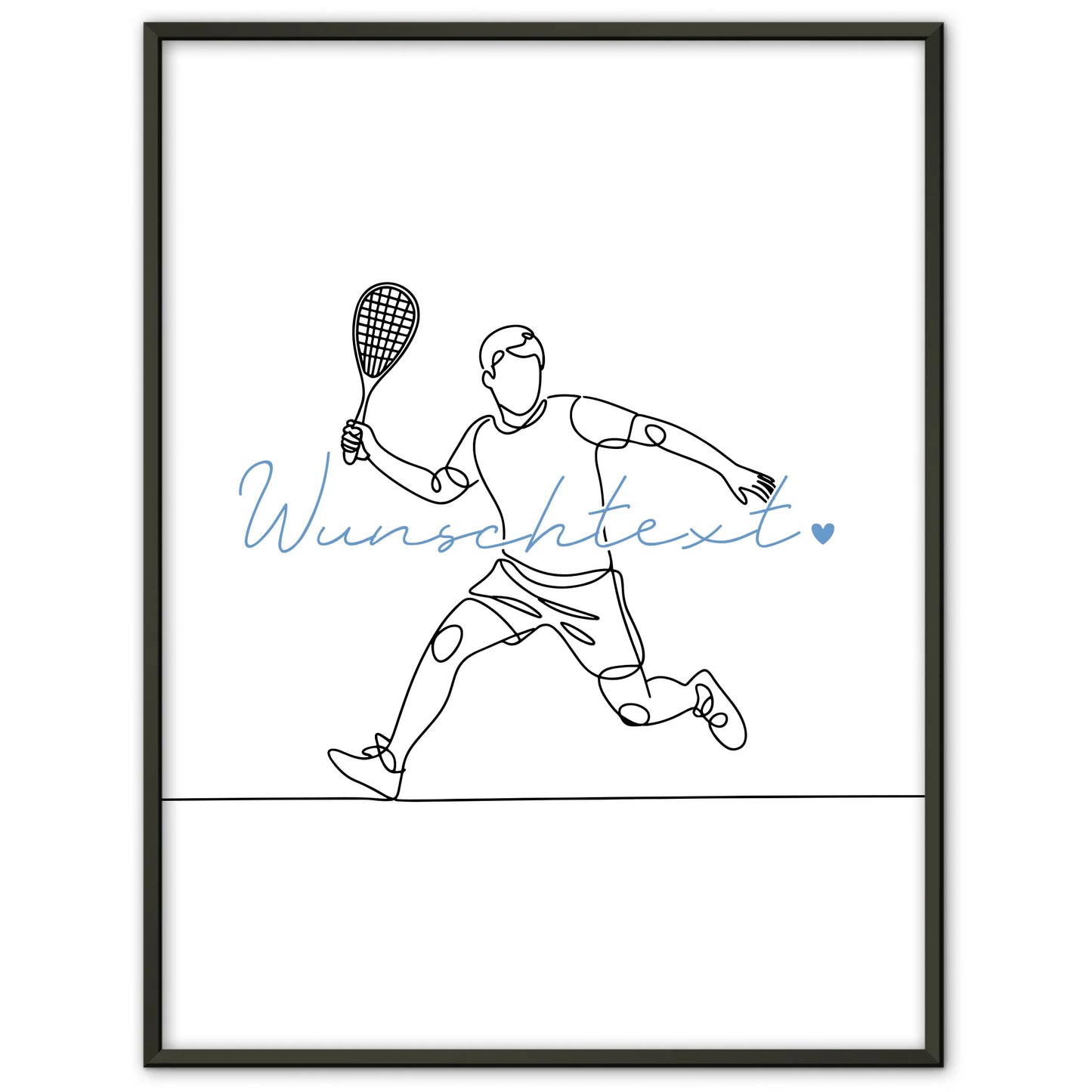 Lineart Poster Personalisiert Squash Geschenk Sohn & Bruder für Squashspieler Squashspielerin squash