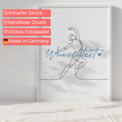 Lineart Poster Tanzen Geschenk Sohn & Bruder für Tänzer Tänzerin Dance