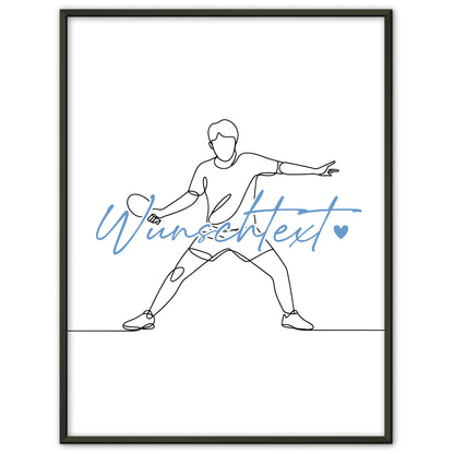 Lineart Poster Personalisiert Tischtennis Geschenk Sohn & Bruder für Tischtennisspieler Tischtennisspielerin Table tennis