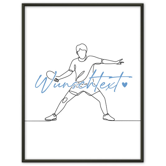 Lineart Poster Personalisiert Tischtennis Geschenk Sohn & Bruder für Tischtennisspieler Tischtennisspielerin Table tennis