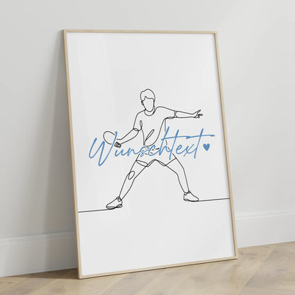 Lineart Poster Personalisiert Tischtennis Geschenk Sohn & Bruder für Tischtennisspieler Tischtennisspielerin Table tennis