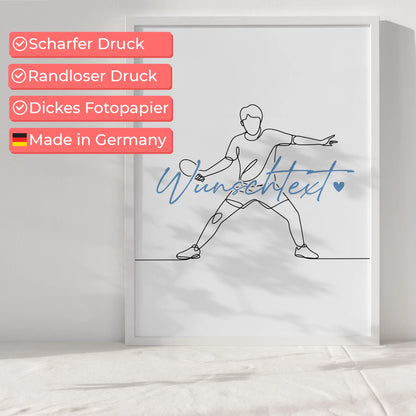 Lineart Poster Personalisiert Tischtennis Geschenk Sohn & Bruder für Tischtennisspieler Tischtennisspielerin Table tennis