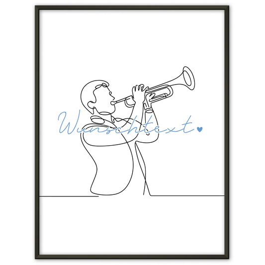 Lineart Poster Trompete Geschenk Sohn & Bruder für Trompeter Trompeterin trumpet