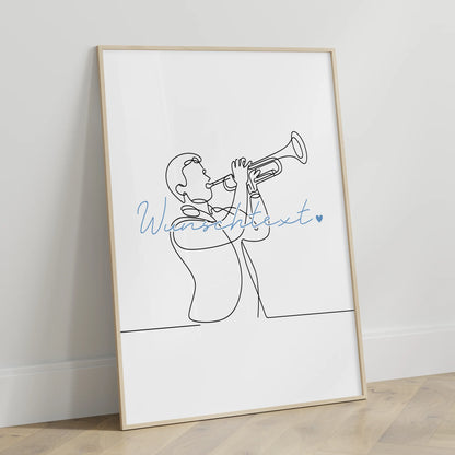 Lineart Poster Trompete Geschenk Sohn & Bruder für Trompeter Trompeterin trumpet