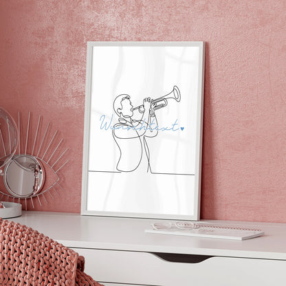 Lineart Poster Trompete Geschenk Sohn & Bruder für Trompeter Trompeterin trumpet