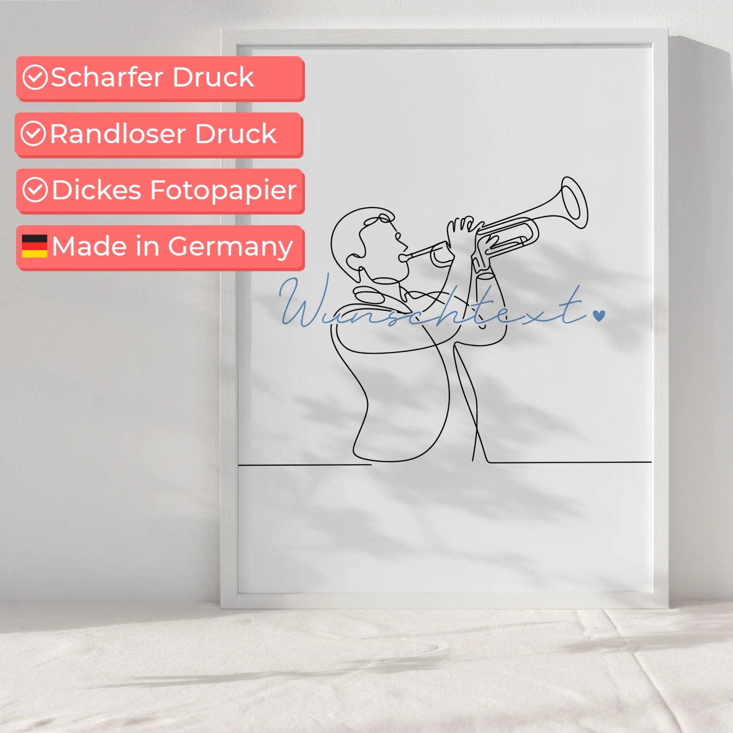 Lineart Poster Trompete Geschenk Sohn & Bruder für Trompeter Trompeterin trumpet