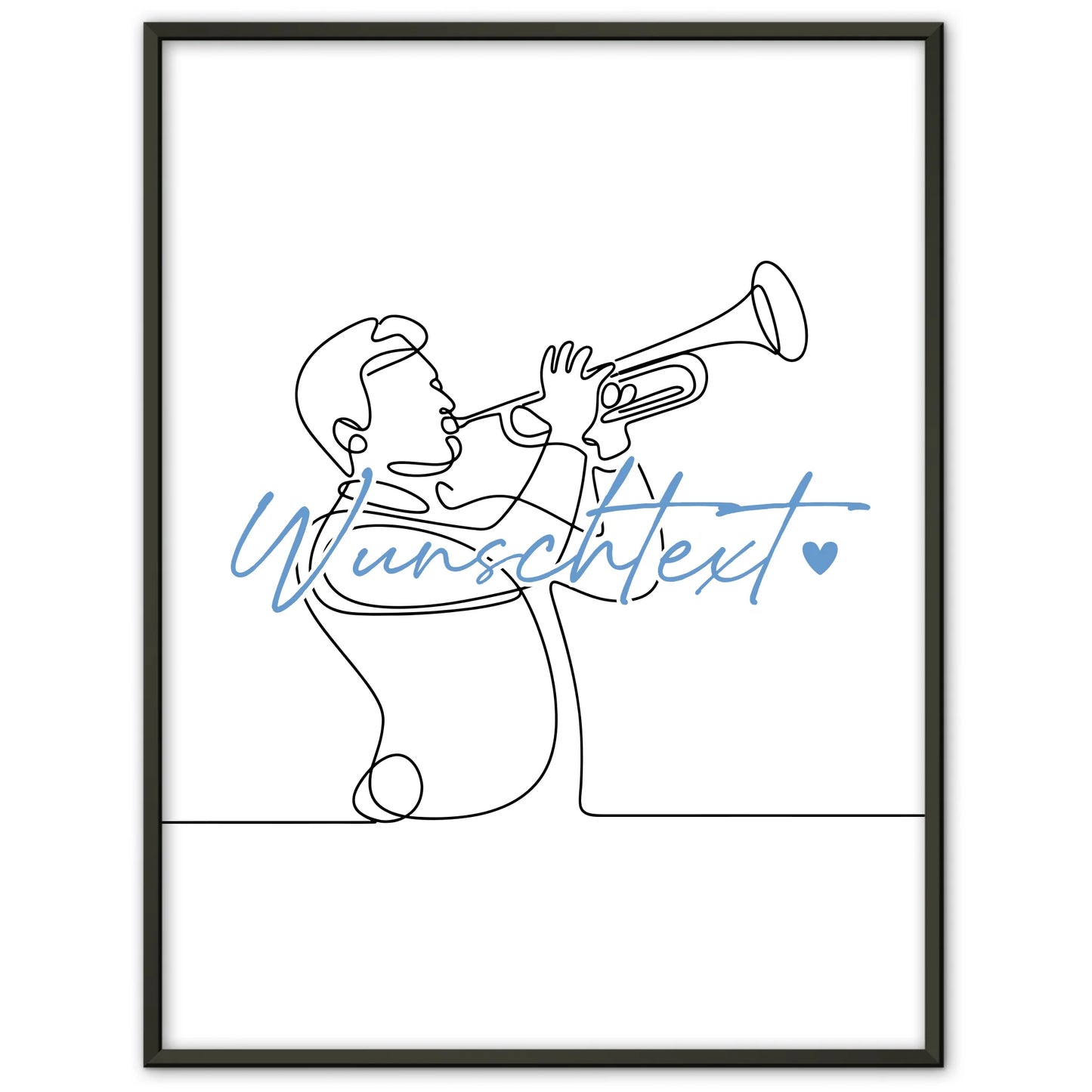 Personalisiertes Poster Lineart Trompete Geschenk Sohn & Bruder für Trompeter Trompeterin trumpet