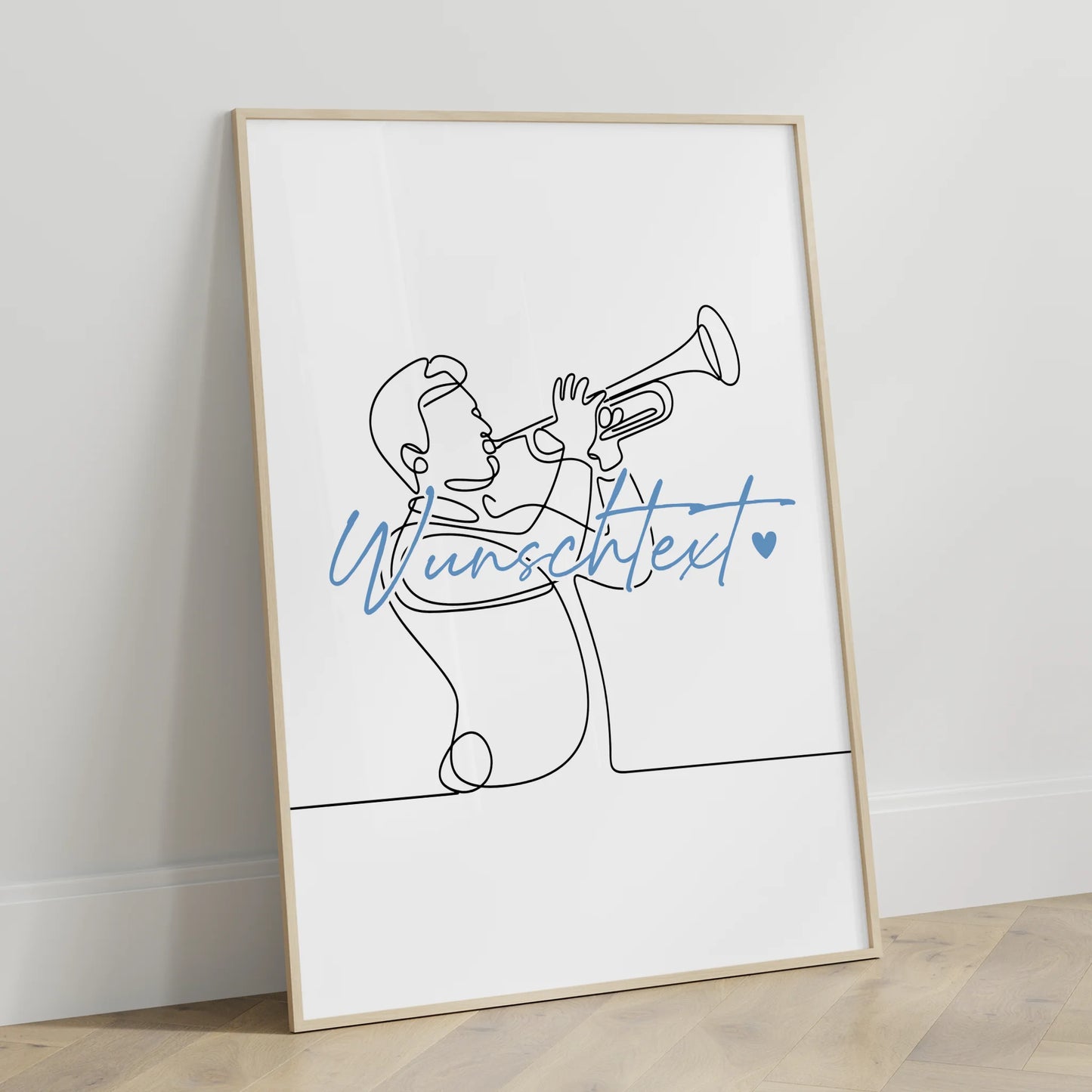 Personalisiertes Poster Lineart Trompete Geschenk Sohn & Bruder für Trompeter Trompeterin trumpet