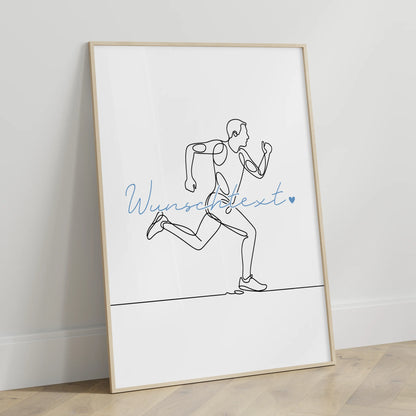 Lineart Poster Personalisiert Ultramarathon Geschenk Sohn & Bruder für Ultramarathonläufer Ultramarathonläuferin Ultra marathon