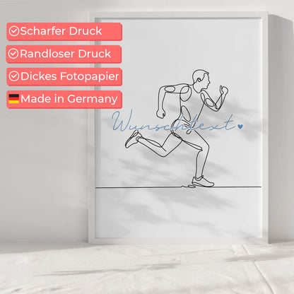 Lineart Poster Personalisiert Ultramarathon Geschenk Sohn & Bruder für Ultramarathonläufer Ultramarathonläuferin Ultra marathon