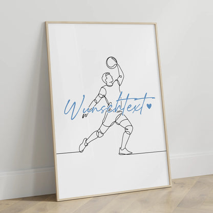 Lineart Poster Volleyball Geschenk Sohn & Bruder für Volleyballer Volleyballerin volleyball