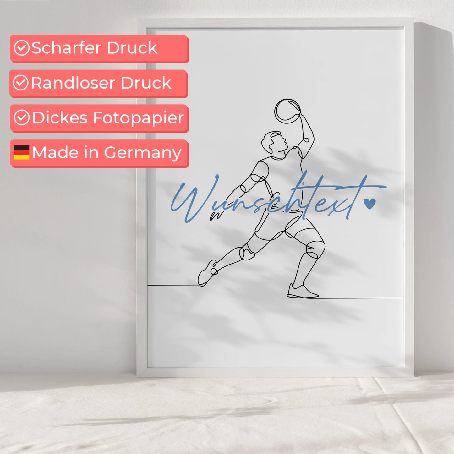 Lineart Poster Volleyball Geschenk Sohn & Bruder für Volleyballer Volleyballerin volleyball
