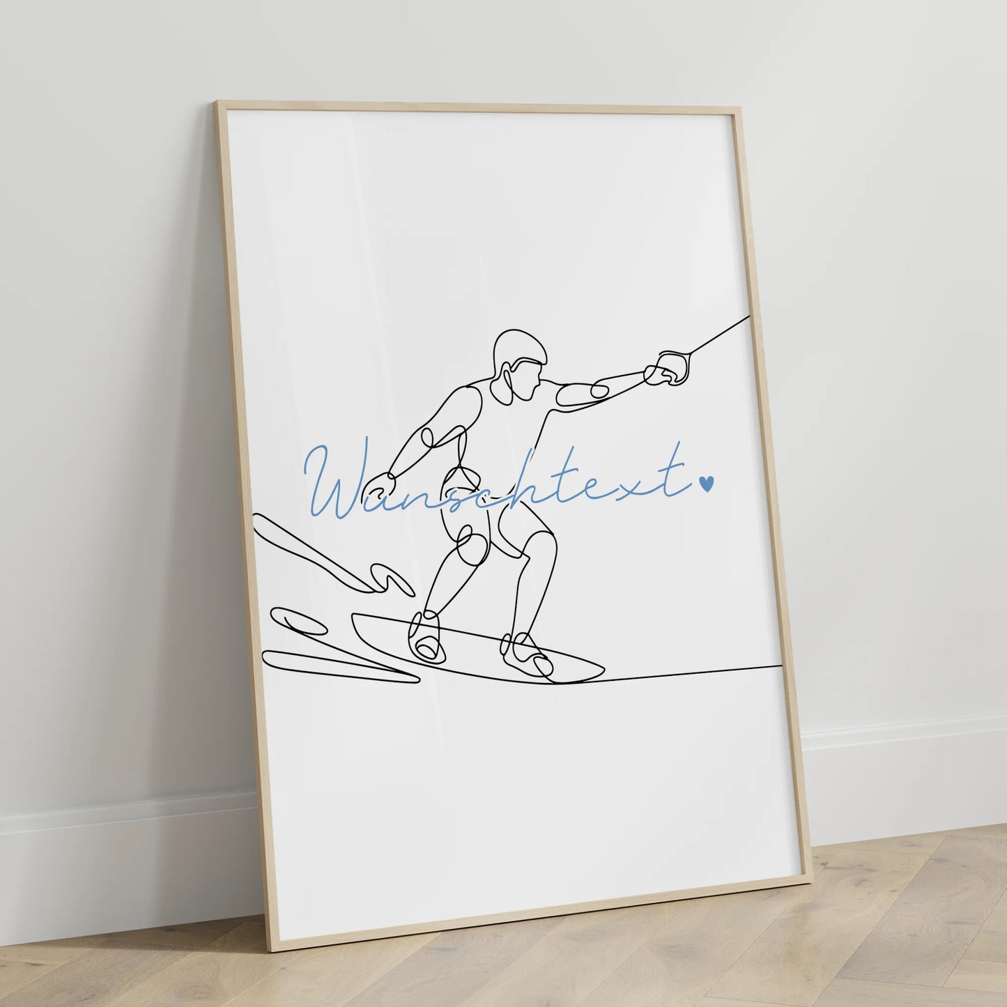 Personalisiertes Poster Lineart Wakeboarden Geschenk Sohn & Bruder für Wakeboarder Wakeboarderin Wakeboarding