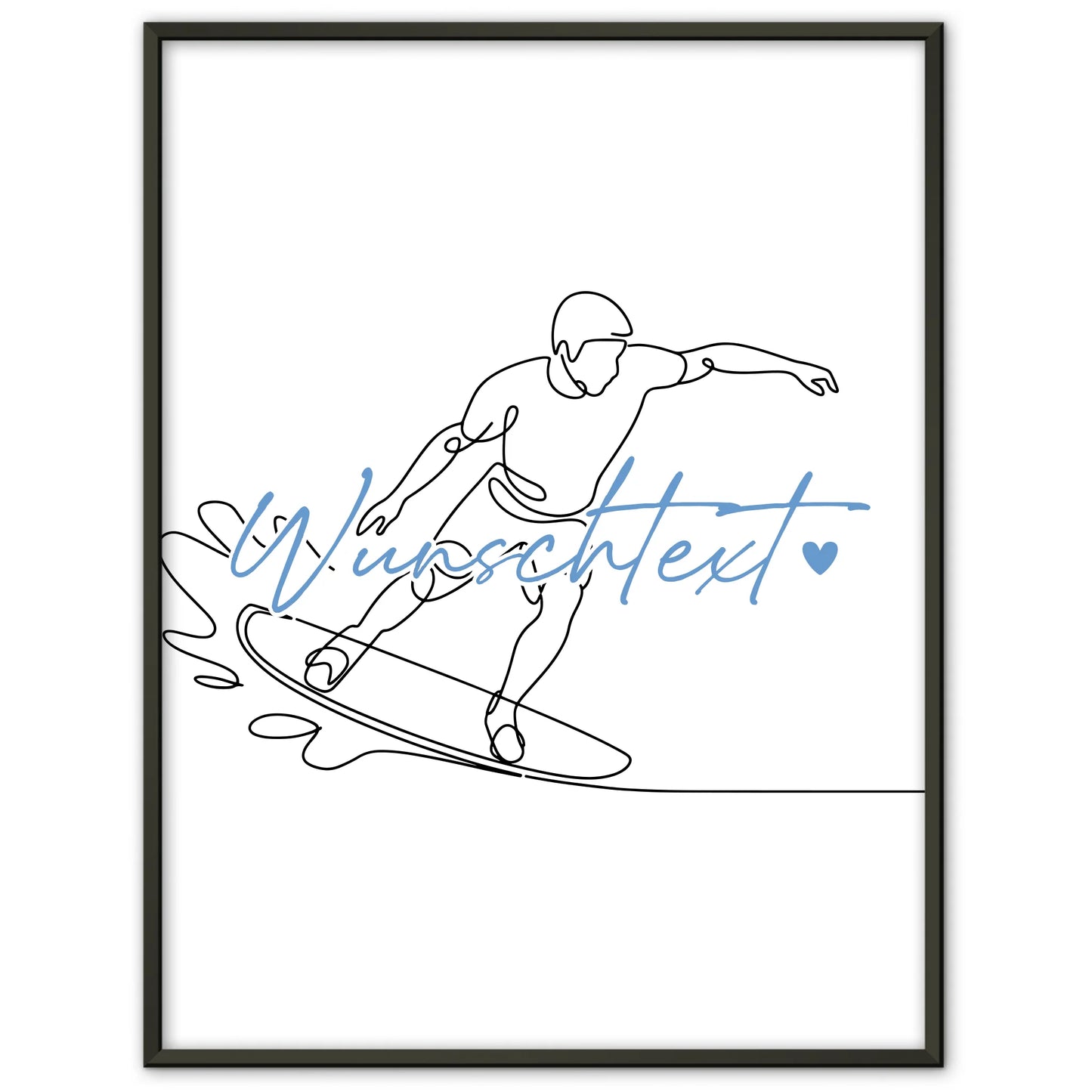 Lineart Poster Personalisiert Wakeboarden Geschenk Sohn & Bruder für Wakeboarder Wakeboarderin Wakeboarding