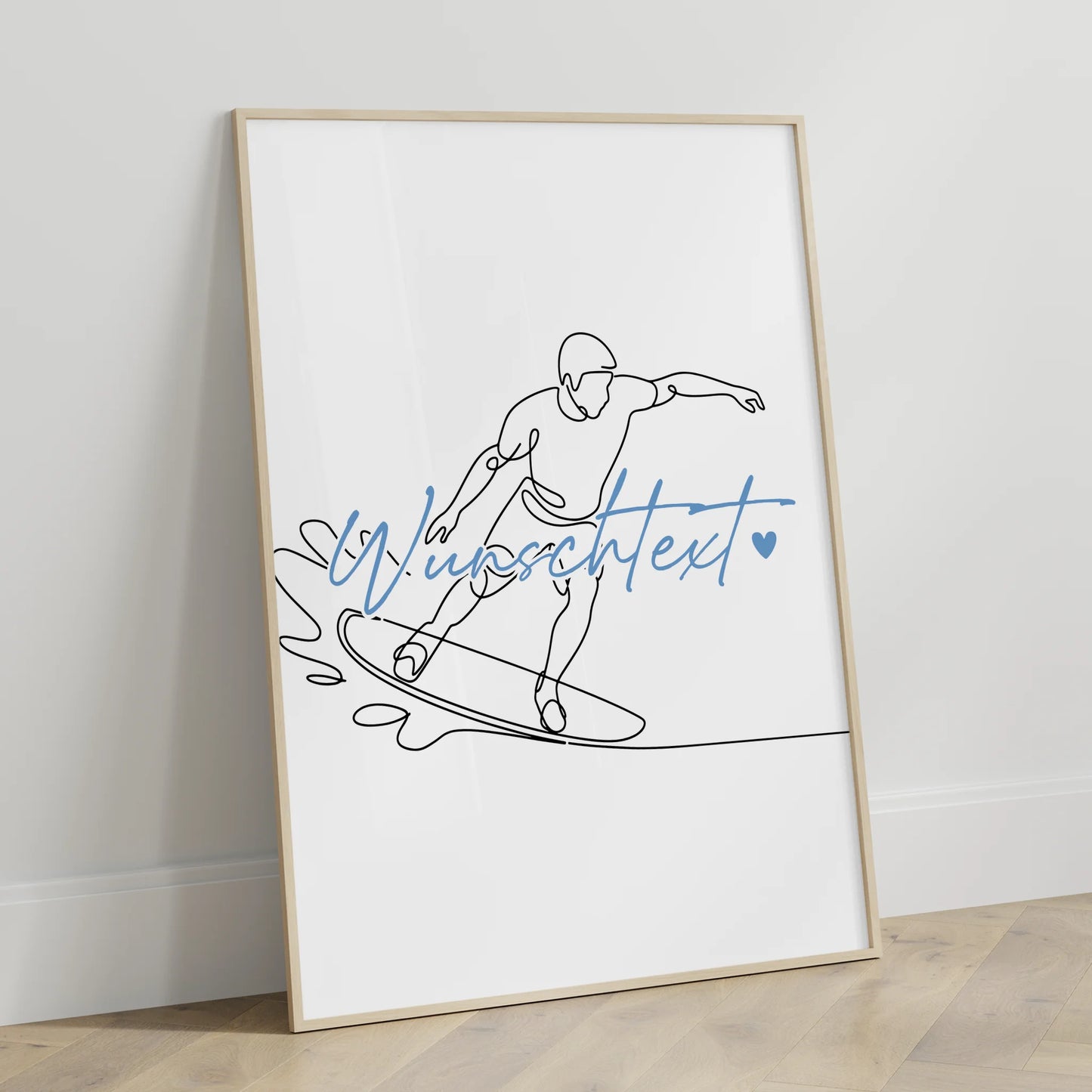 Lineart Poster Personalisiert Wakeboarden Geschenk Sohn & Bruder für Wakeboarder Wakeboarderin Wakeboarding