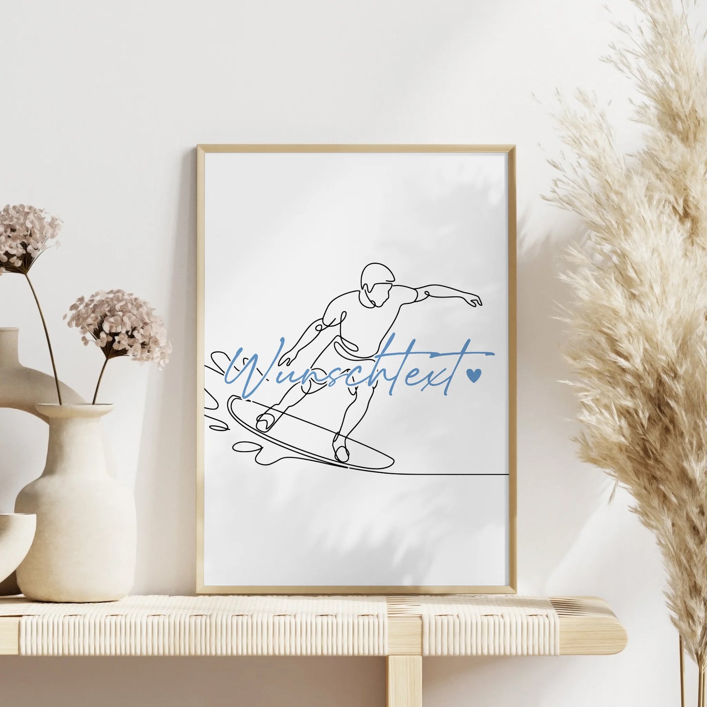 Lineart Poster Personalisiert Wakeboarden Geschenk Sohn & Bruder für Wakeboarder Wakeboarderin Wakeboarding