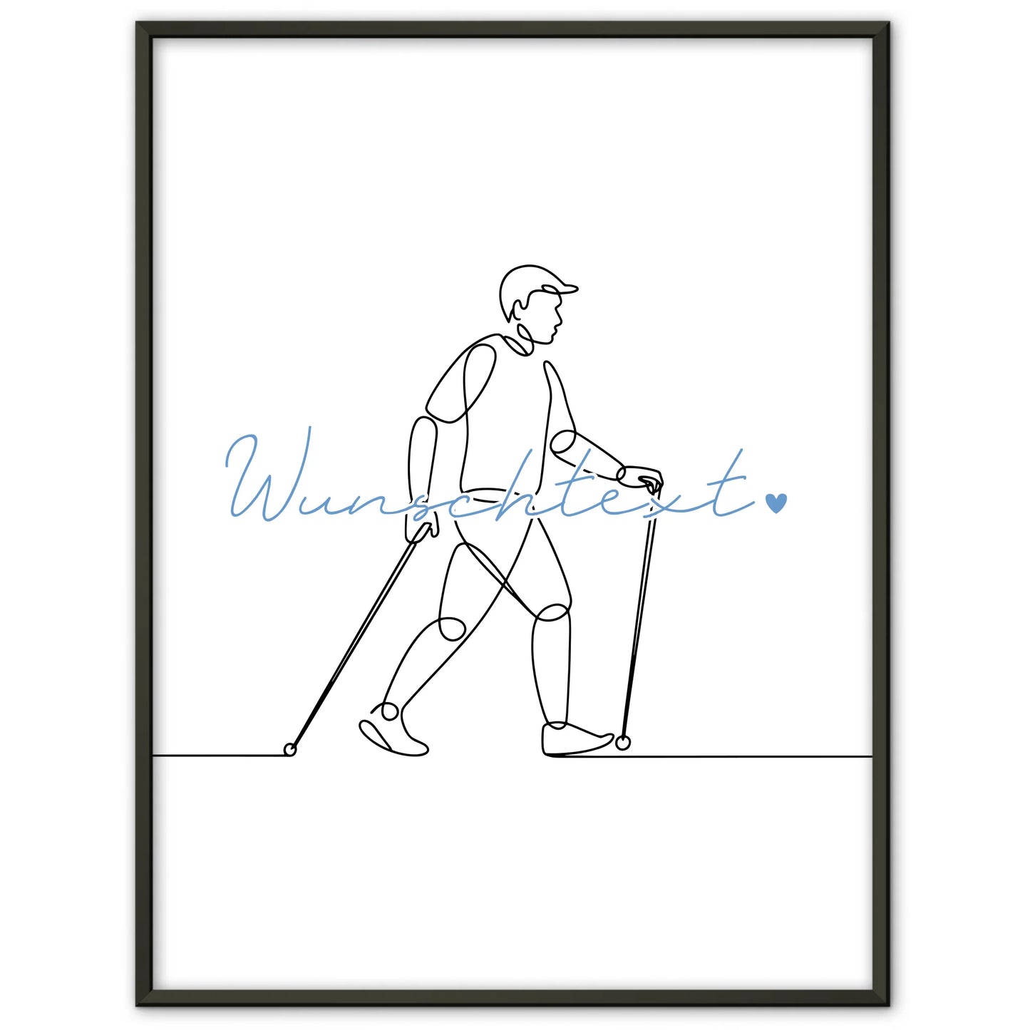 Lineart Poster Wandern Geschenk Sohn & Bruder für Wanderer Wanderin Hike