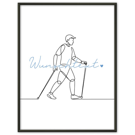 Lineart Poster Wandern Geschenk Sohn & Bruder für Wanderer Wanderin Hike