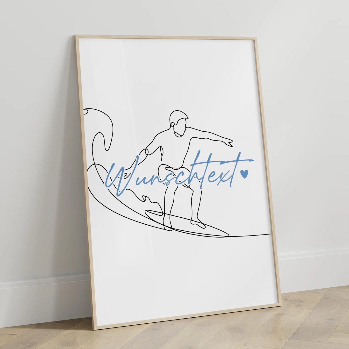 Personalisiertes Poster Lineart Wellenreiten Geschenk Sohn & Bruder für Wellenreiter Wellenreiterin Surfing