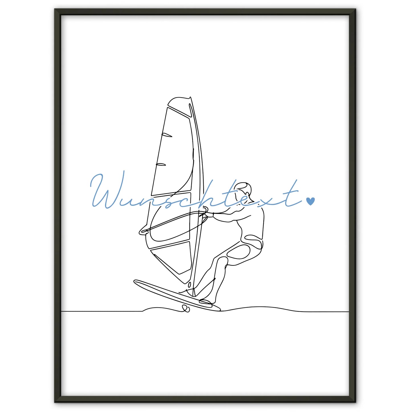 Lineart Poster Personalisiert Windsurfen Geschenk Sohn & Bruder für Windsurfer Windsurferin Windsurfing