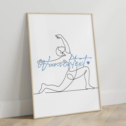 Lineart Poster Yoga Geschenk Sohn & Bruder für Yogi Yogini yoga