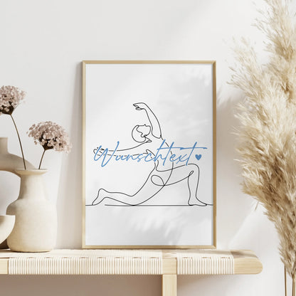 Lineart Poster Yoga Geschenk Sohn & Bruder für Yogi Yogini yoga