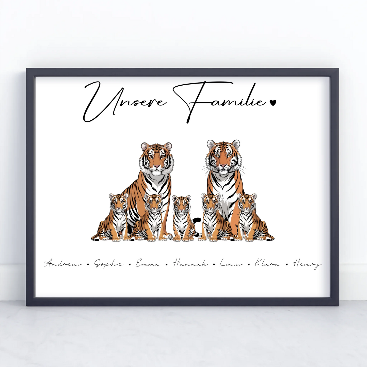 Poster Familie Mit Namen Tiger Familienporträt Geschenk für Mama Papa Oma Opa