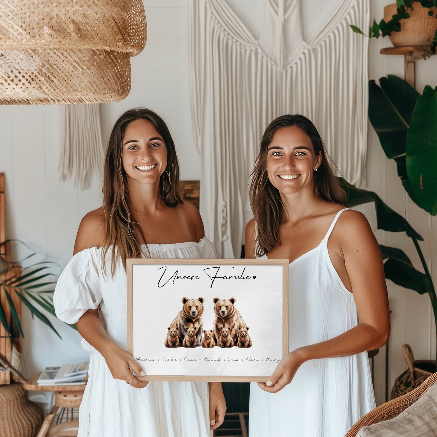 Poster Sprüche Familie Bären Familienporträt Geschenk für Papa Mama Oma Opa