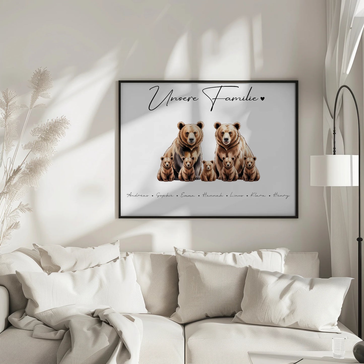 Poster Sprüche Familie Bären Familienporträt Geschenk für Papa Mama Oma Opa