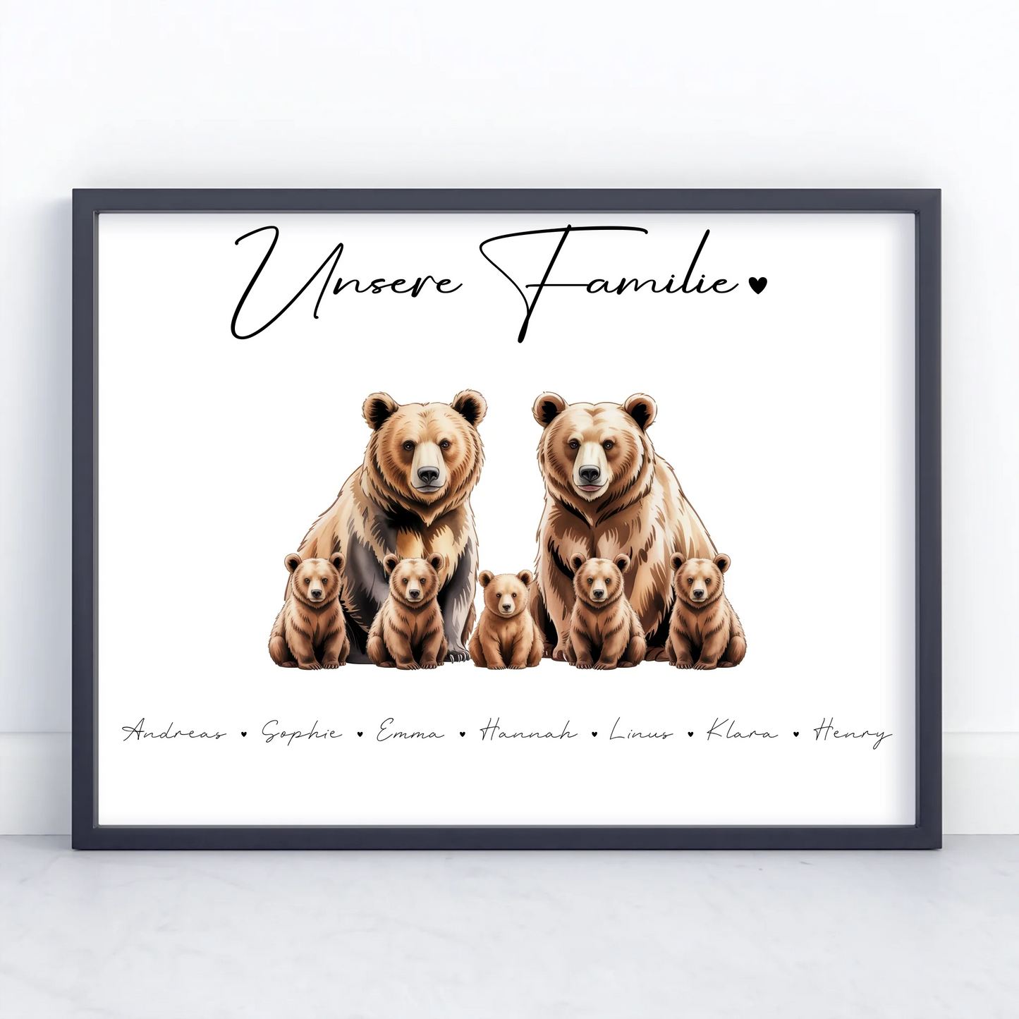 Poster Sprüche Familie Bären Familienporträt Geschenk für Papa Mama Oma Opa