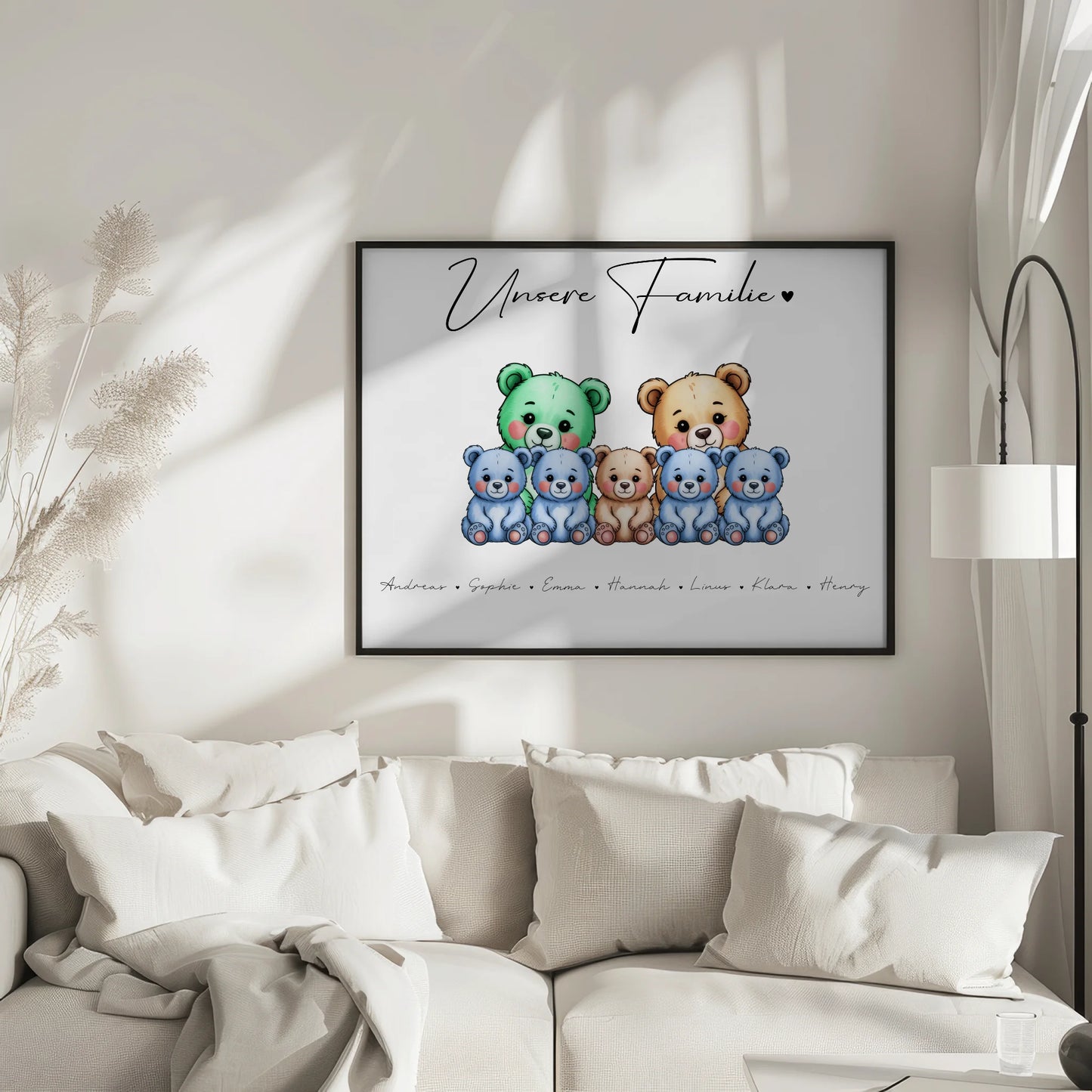 Poster Spruch Familie Bärchen Familienporträt Geschenk für Oma Opa Mama Papa