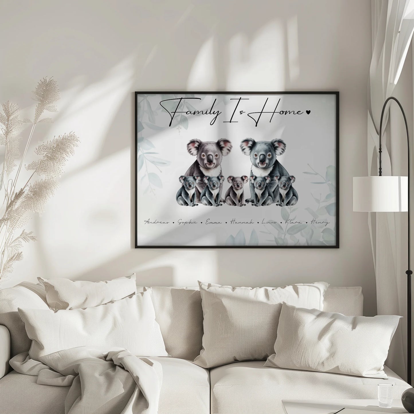 Familie Personalisiert Poster Koala Familienporträt Geschenk für Oma Opa Mama Papa