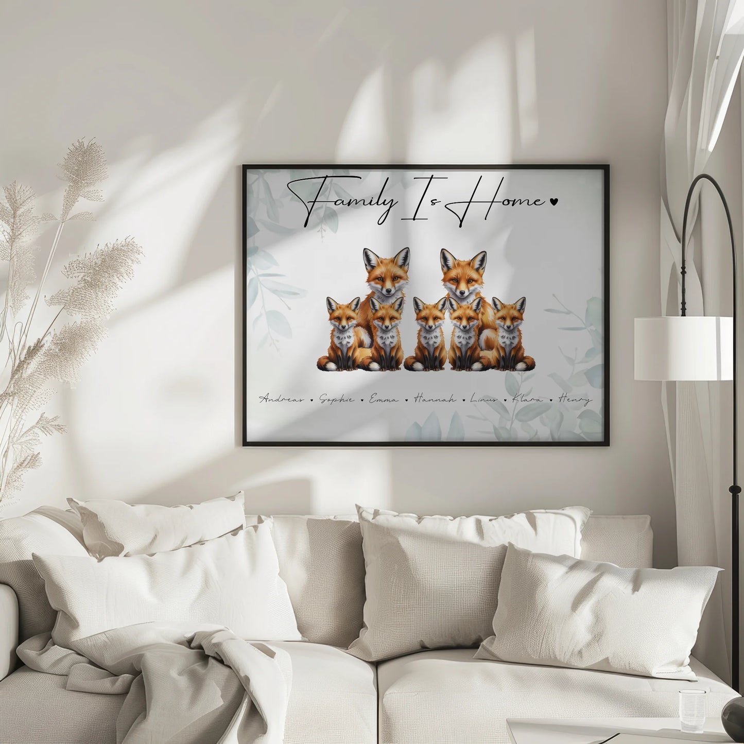 Poster Sprüche Familie Fuchs Familienporträt Geschenk für Oma Opa Mama Papa