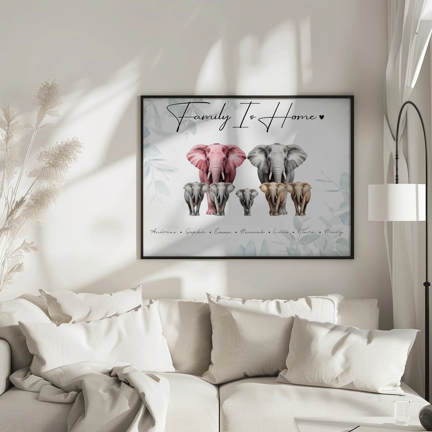 Poster Familie Spruch Elefanten Familienporträt Geschenk für Mama Papa Oma Opa