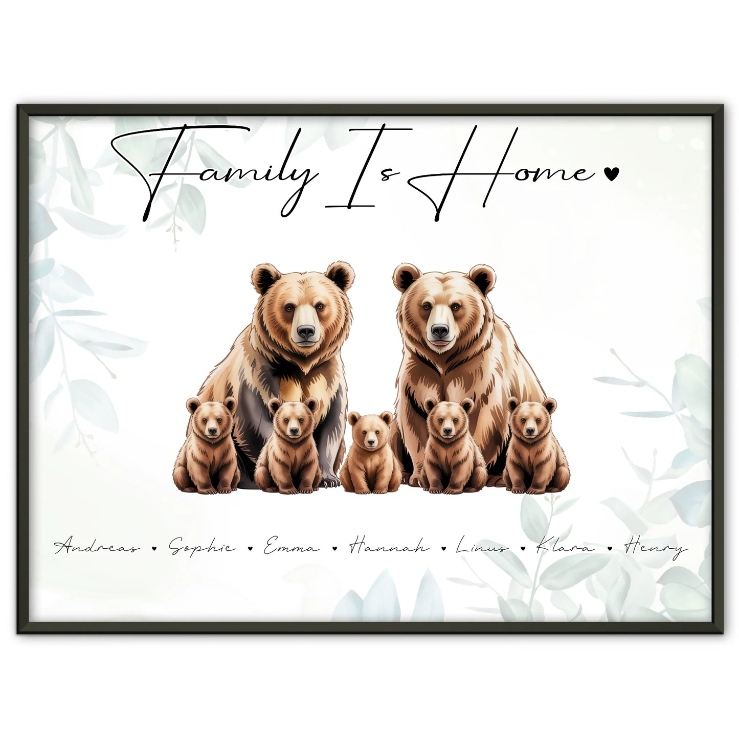 Familienposter Bären Familienporträt Geschenk für Oma Opa Mama Papa