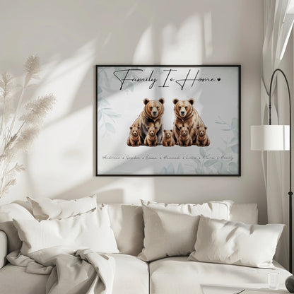 Familienposter Bären Familienporträt Geschenk für Oma Opa Mama Papa