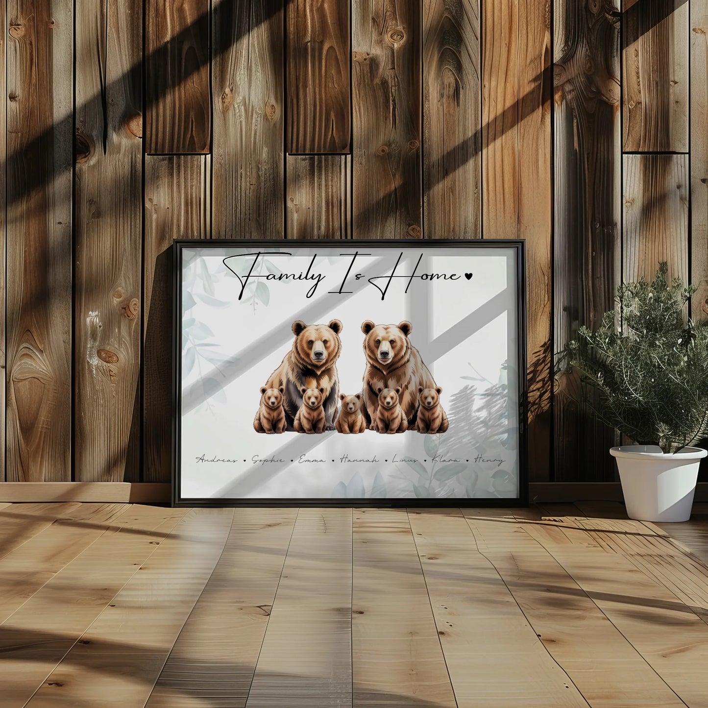 Familienposter Bären Familienporträt Geschenk für Oma Opa Mama Papa