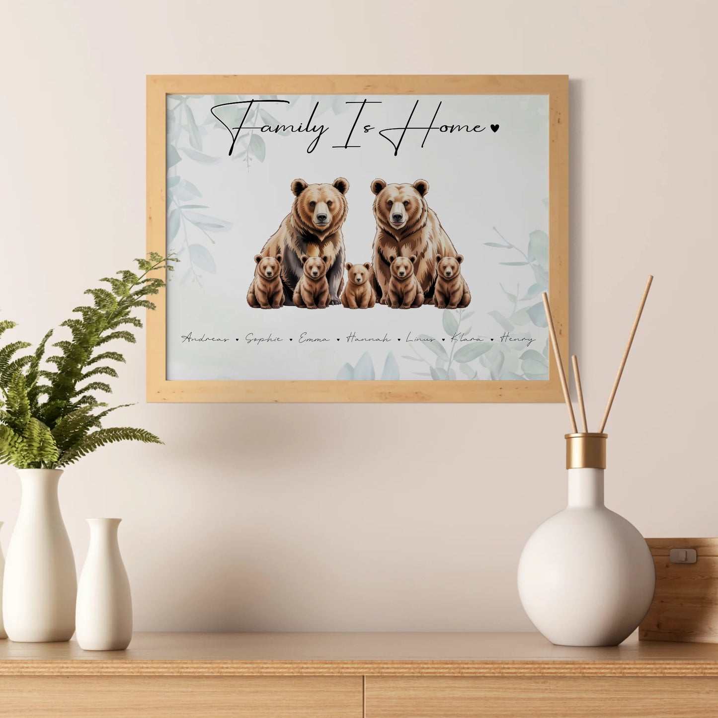 Familienposter Bären Familienporträt Geschenk für Oma Opa Mama Papa