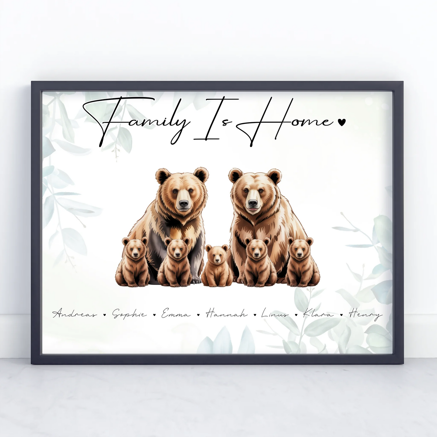Familienposter Bären Familienporträt Geschenk für Oma Opa Mama Papa