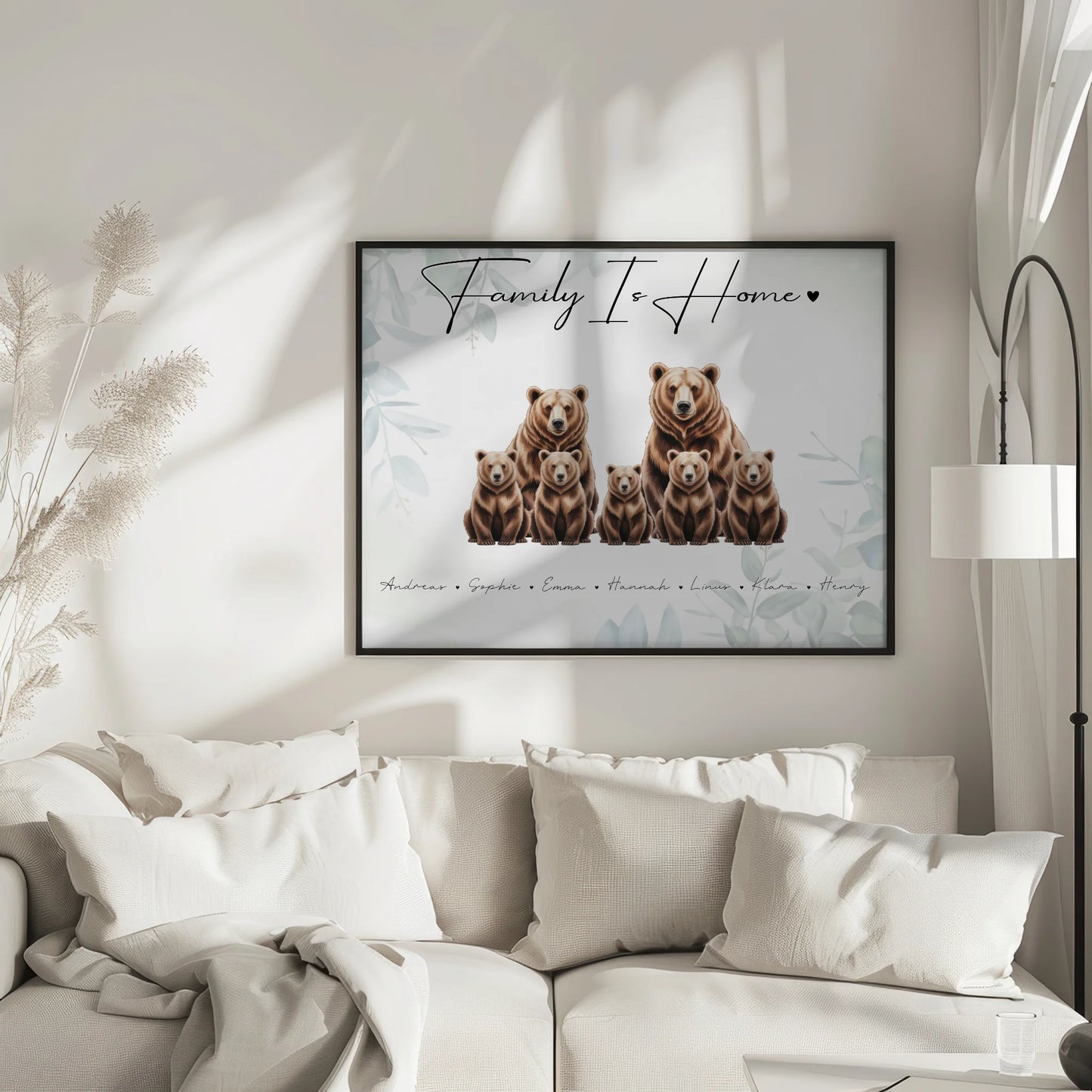 Poster Family Braunbären Familienporträt Geschenk für Papa Mama Oma Opa