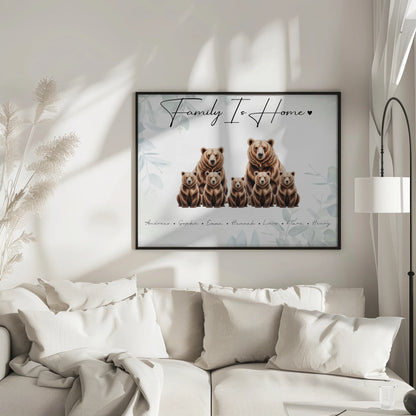Poster Family Braunbären Familienporträt Geschenk für Papa Mama Oma Opa
